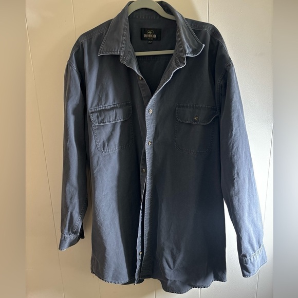 REDHEAD MENS SIZE 2XL BLUE/GREY COLOR  100% COTTON SHIRT GOOD WEIGHT WORK SHIRT - Picture 2 of 7